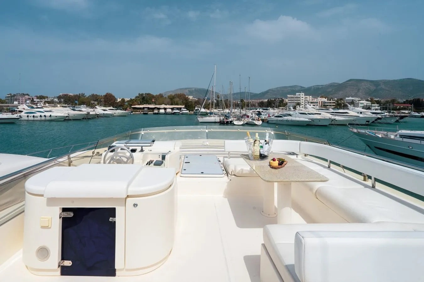 dream yacht charter Mykonos Greece flybridge